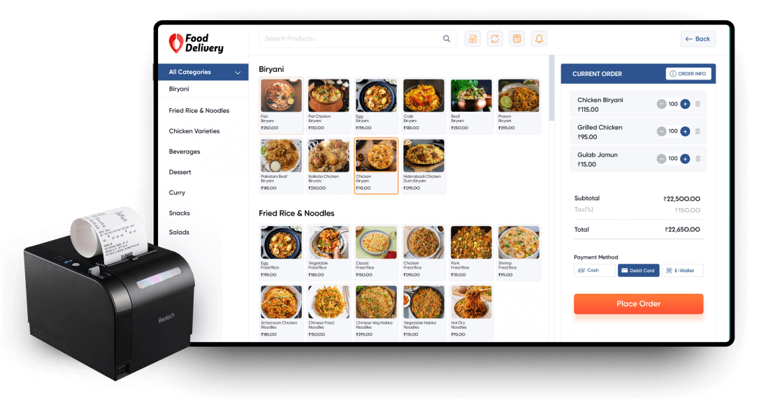 Orders pos billing software Dashboard for sale
